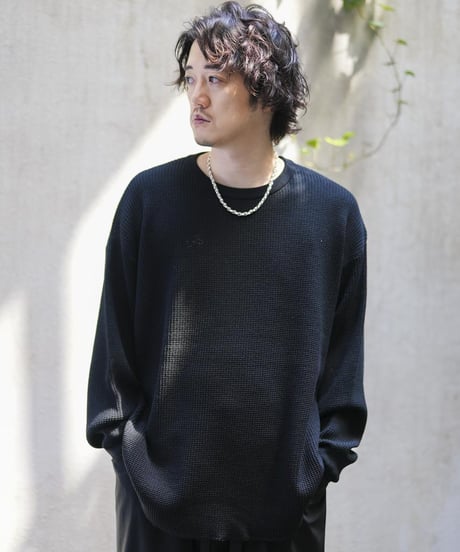 【6/14発売】ULTIMATE FABRIC HIGH TWIST EXTRA FINE MERINO WOOL WAFFLE CREW NECK by UMEDA NIIGATA