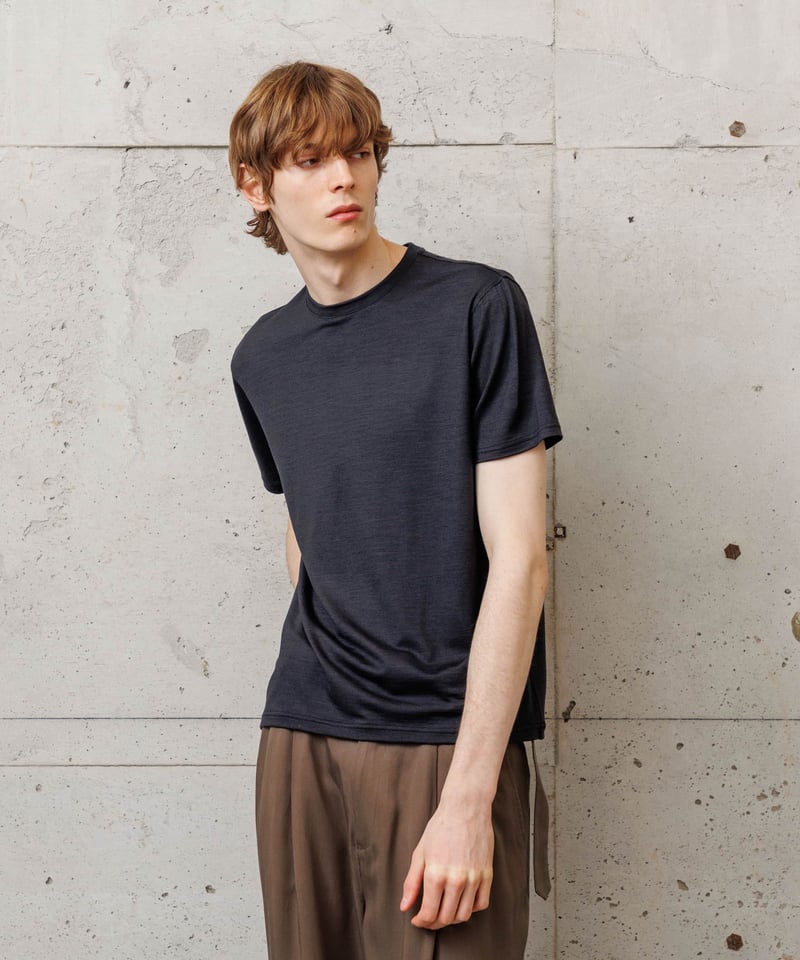 MB ハイエンド尾州ウールTシャツ ジャストフィット 黒 グレー 2枚セット S MBハイエンド尾州ウールTシャツ ジャストフィットモデル | MB -there