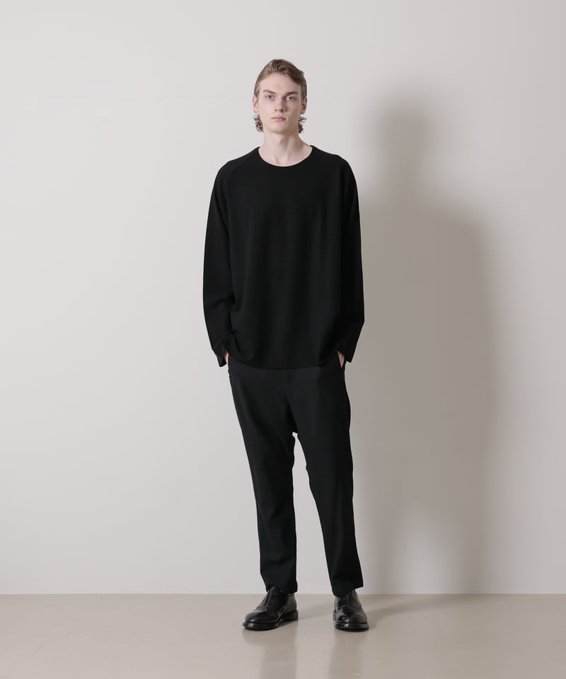 (Sサイズ) MBハイエンド ワッフルカットソークルーネック ブラック MBハイエンド ワッフルカットソークルーネック | MB -there is a