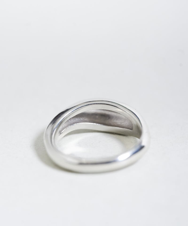 OX JEWELRY Silver Curve Pinky Ring(Scarf Ring) ...