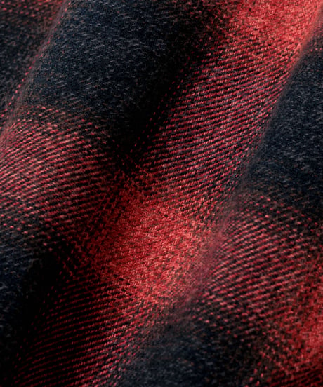 3PLY HEATHER YARN OMBRE CHECK HOODED GRUNGE SHIRTS OUTER