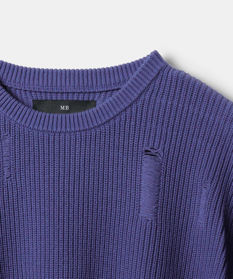 MB STANDARD ローゲージダメージニット | MB -there is a reaso