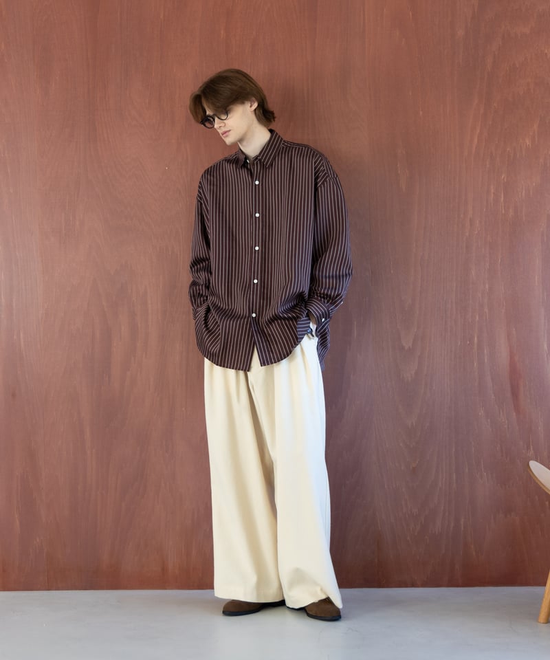 MB ULTIMATE尾州/近江晒ウール ワイドスラックス | MB -there is a