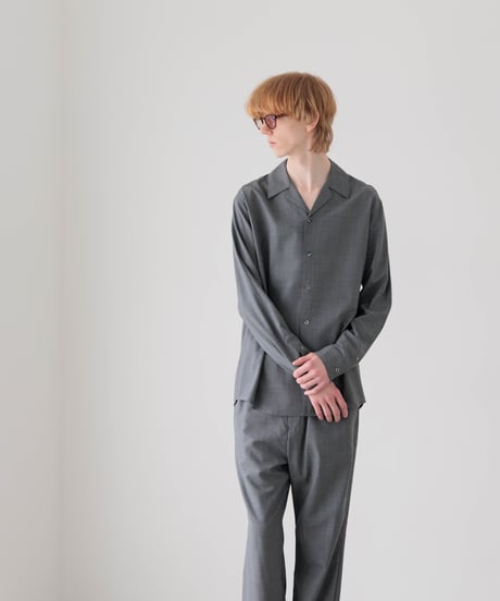 ULTIMATE "尾州" FABRIC  Super140’s WOOL OZONE WASHABLE OPEN COLLAR SHIRTS