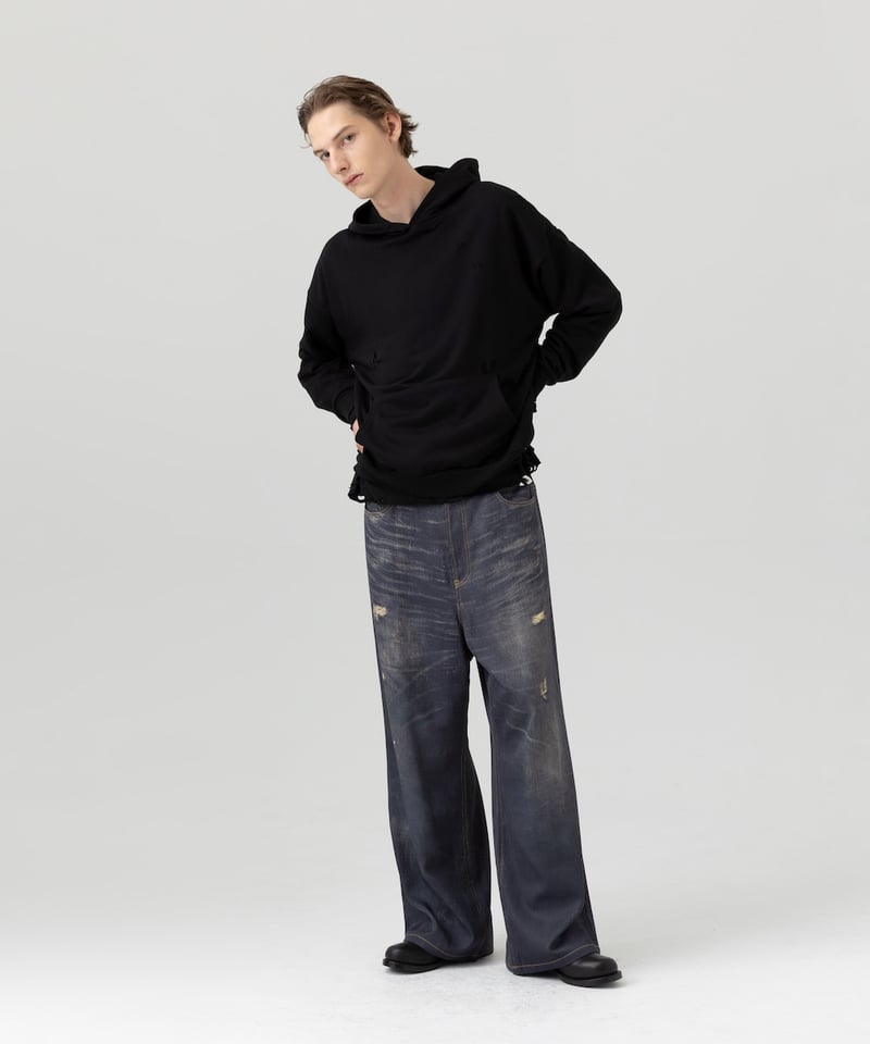 MB ULTIMATE FABRIC トロンプルイユワイドデニムパンツ | MB MB ULTIMATE FABRIC トロンプルイユワイドデニムパンツ | MB