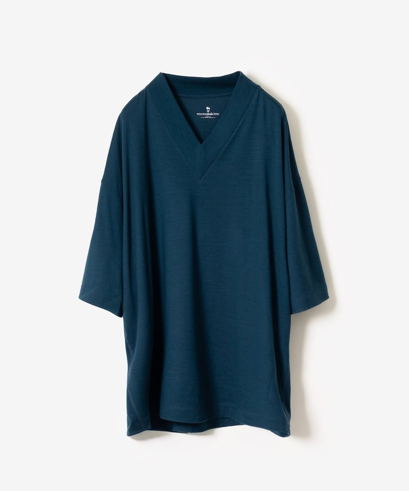 1/18発売】MBハイエンド尾州ウールTシャツ ビッグVネックプルオーバー