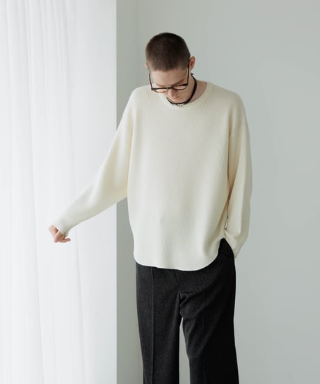 【6/14発売】ULTIMATE FABRIC HIGH TWIST EXTRA FINE MERINO WOOL WAFFLE CREW NECK by UMEDA NIIGATA
