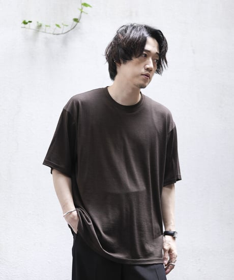 MBハイエンド尾州ウールTシャツ　ビッグサイズモデル