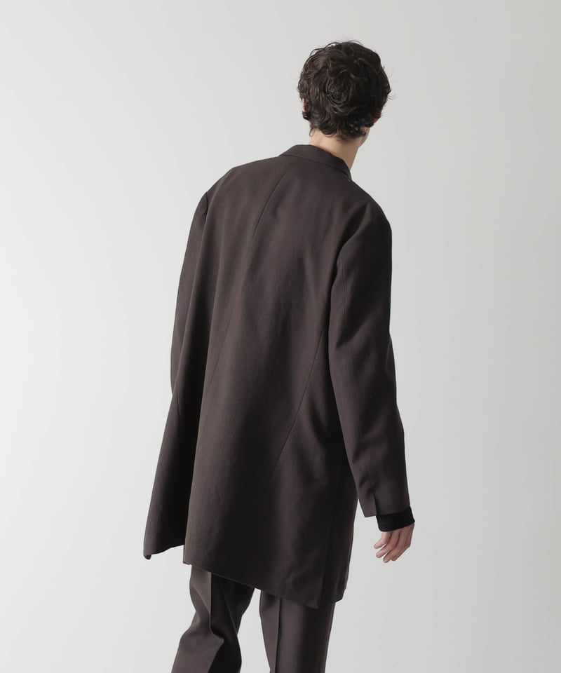 MBハイエンド尾州 近江晒ウール サイドスリットジャケットコート | MB