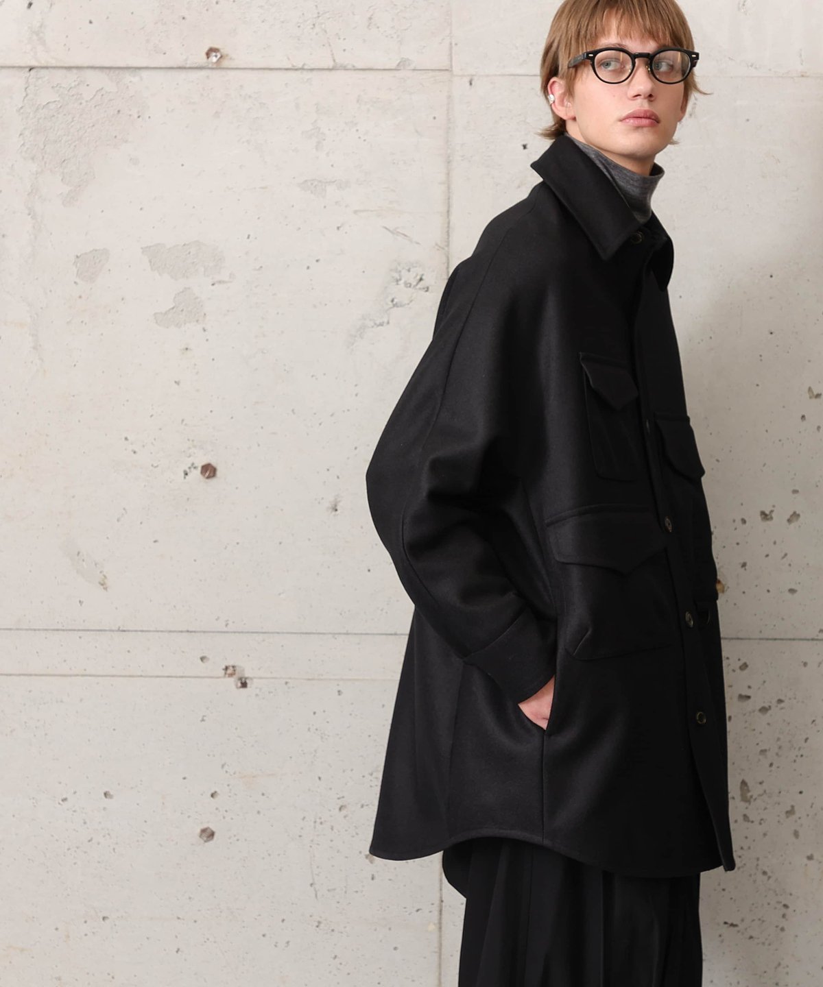 MBハイエンド尾州ウール 60/2 WORSTED WOOL ダブルメルトンコート | MB