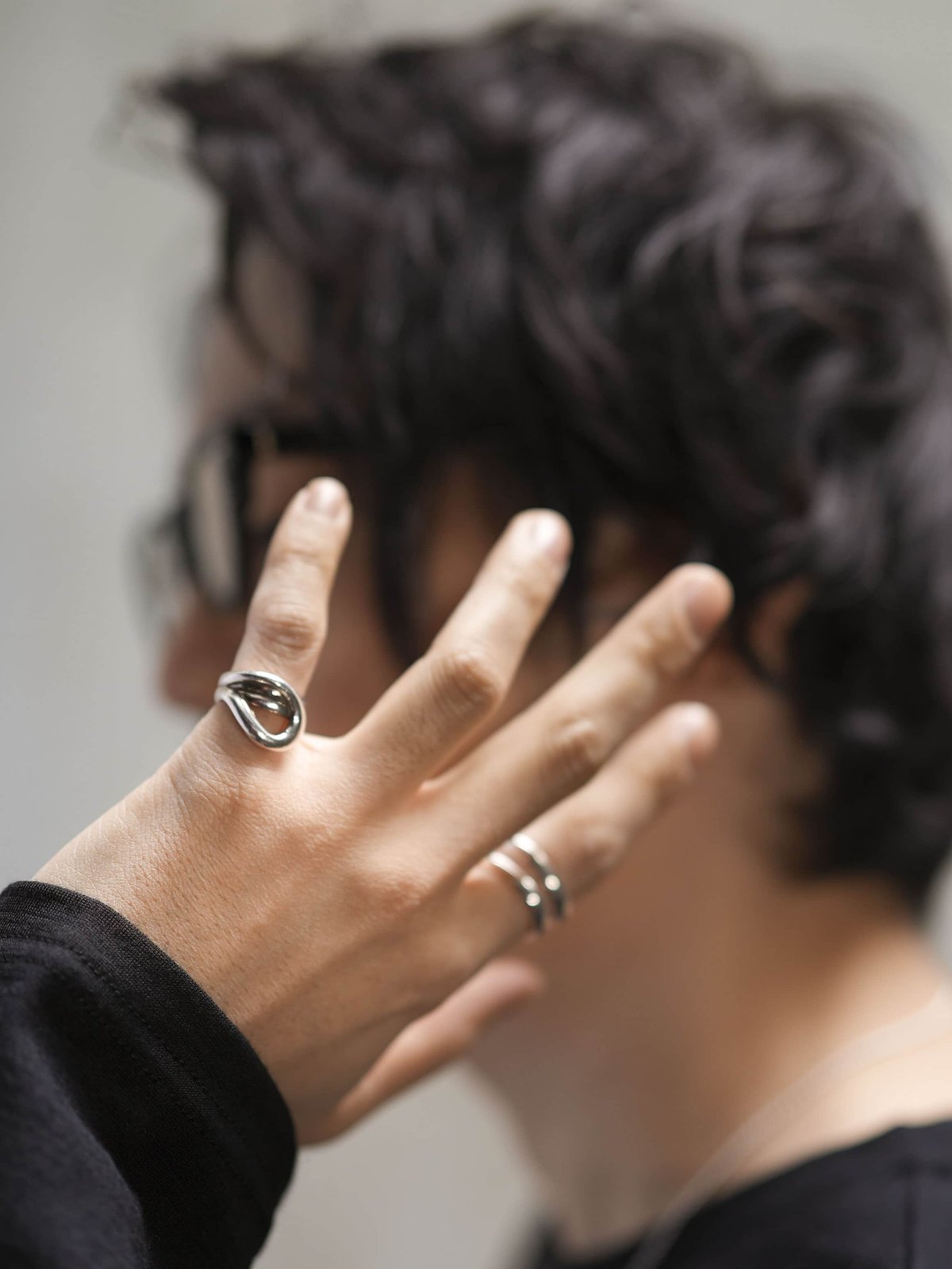 アクセサリー fullySilver Curve Pinky Ring OX JEWELRY SILVER and GOLD TRIPLE CURVE PINKY R