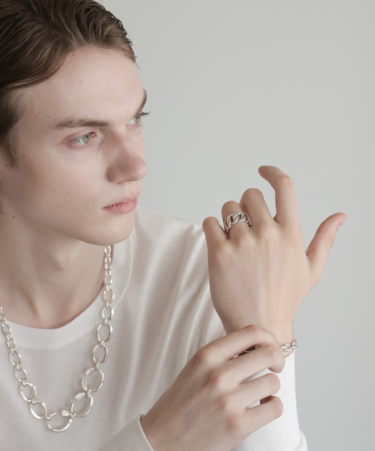 OX JEWELRY シルバー カーブシグネットリング 19号 ox jewelry silver curve signet ring19号