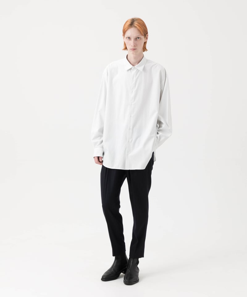MB ULTIMATE FABRIC ジャージーストライプシャツ 白 S 新品 MB ULTIMATE FABRIC ジャージーストライプシャツ | MB -there is