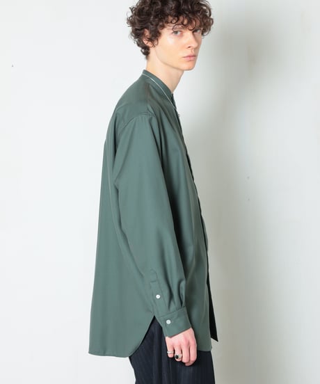 MBハイエンド尾州ウールシャツ（バンドカラー）