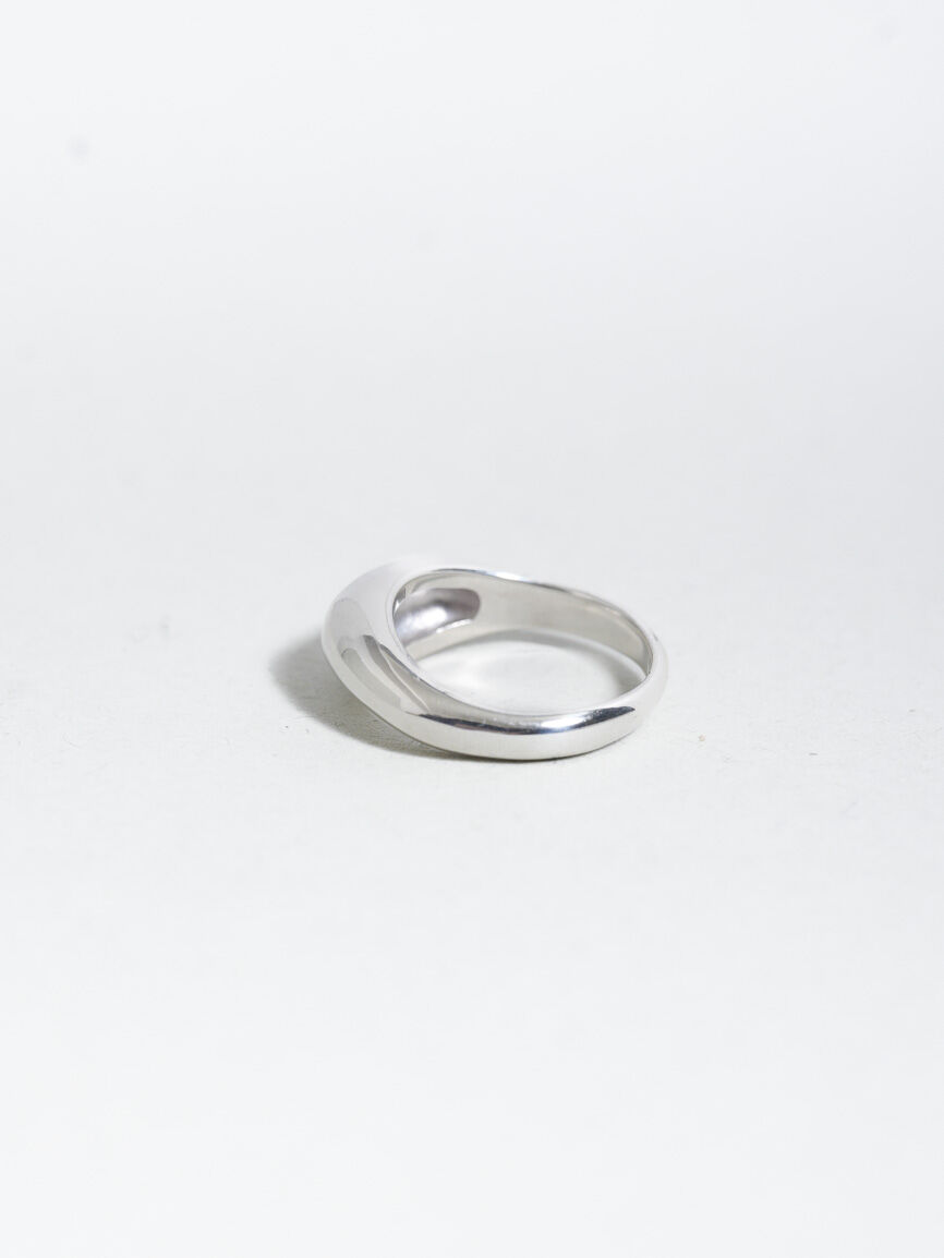 OX JEWELRY Silver Curve Pinky Ring