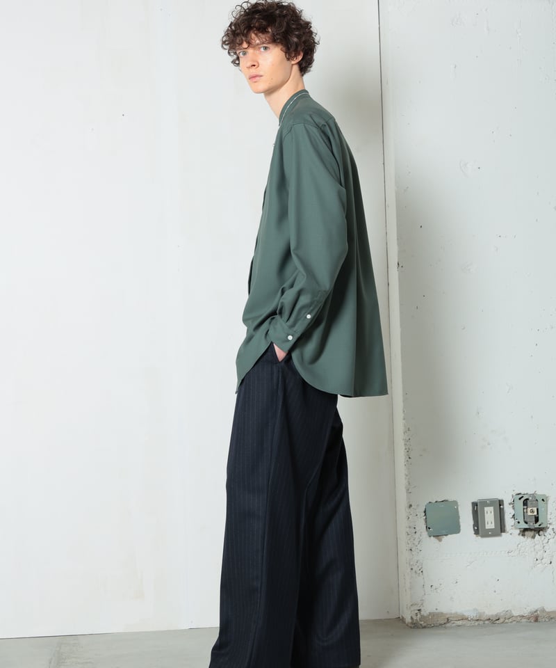 MBハイエンド尾州ウールシャツ(バンドカラー) | MB -there is MBハイエンド尾州ウールシャツ(バンドカラー) | MB -there is