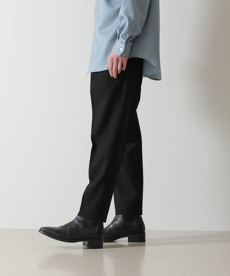 MBハイエンド尾州ウールスリムスラックス（アンクル） S　ブラック MBハイエンド尾州ウールスリムスラックス（アンクル） | MB -there is