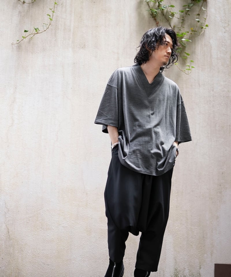 1/18発売】MBハイエンド尾州ウールTシャツ ビッグVネックプルオーバー