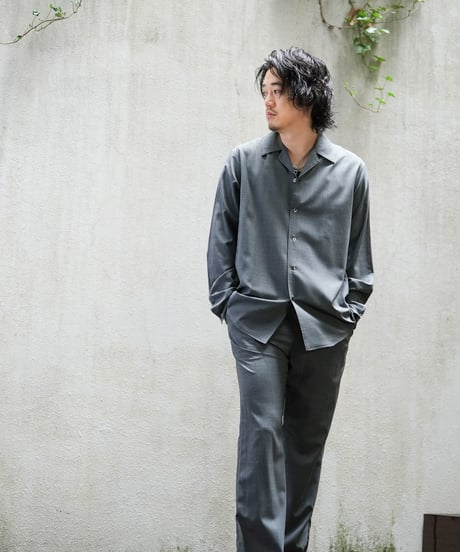ULTIMATE "尾州" FABRIC  Super140’s WOOL OZONE WASHABLE OPEN COLLAR SHIRTS