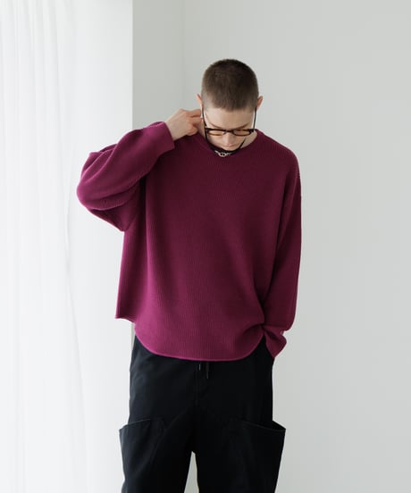 【6/14発売】ULTIMATE FABRIC HIGH TWIST EXTRA FINE MERINO WOOL WAFFLE CREW NECK by UMEDA NIIGATA