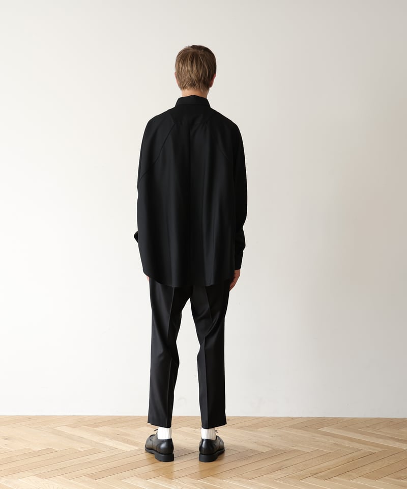 MB ハイエンド尾州ウールシャツ リラックスフィット Sサイズ◇ネイビー