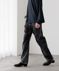ULTIMATE "DENIM" FABRIC 3D TWISTED CHEMICAL WASH JEANS fabric by KUROKI