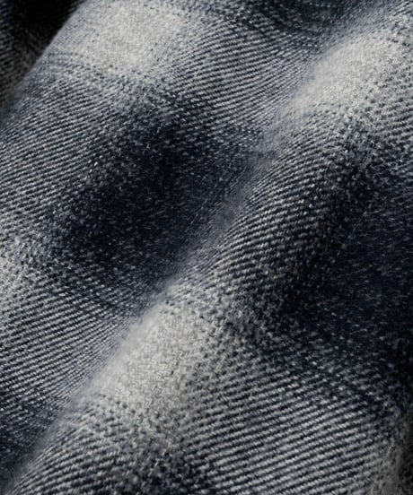 3PLY HEATHER YARN OMBRE CHECK HOODED GRUNGE SHIRTS OUTER