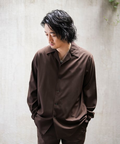 ULTIMATE "尾州" FABRIC  Super140’s WOOL OZONE WASHABLE OPEN COLLAR SHIRTS