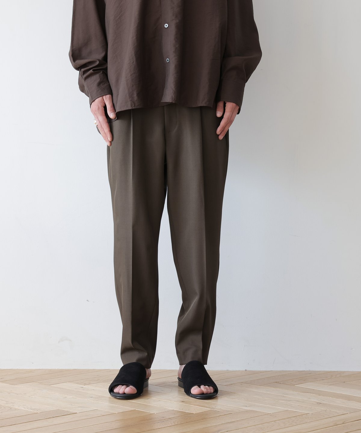 MBスタンダードクラシックスリムスラックス(フルレングス)　ブラウン Sサイズ fit=scale-down,w=1200
