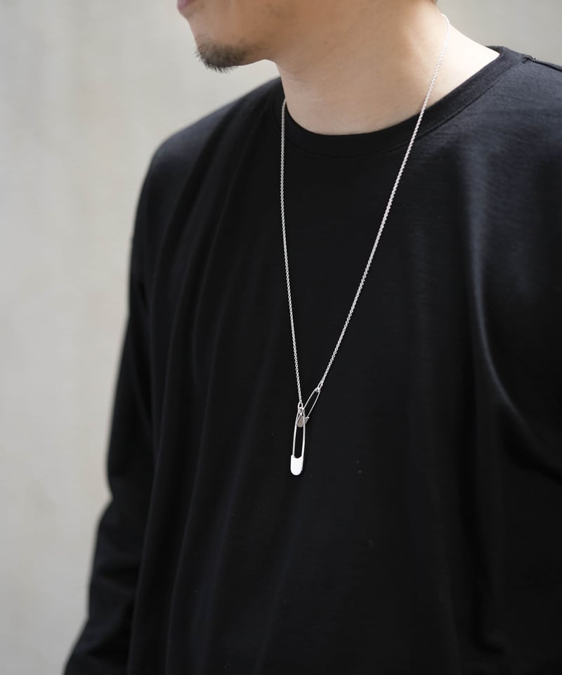 OX JEWELRy Safety Pin Long Necklace | MB -there