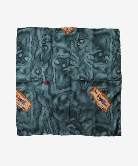 OX JEWELRy LIMITED Scarf VINTAGE DEAD STOCK FABRIC from ITALY -Slate-