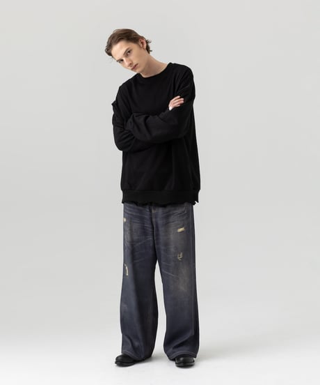 MB ULTIMATE FABRIC トロンプルイユワイドデニムパンツ