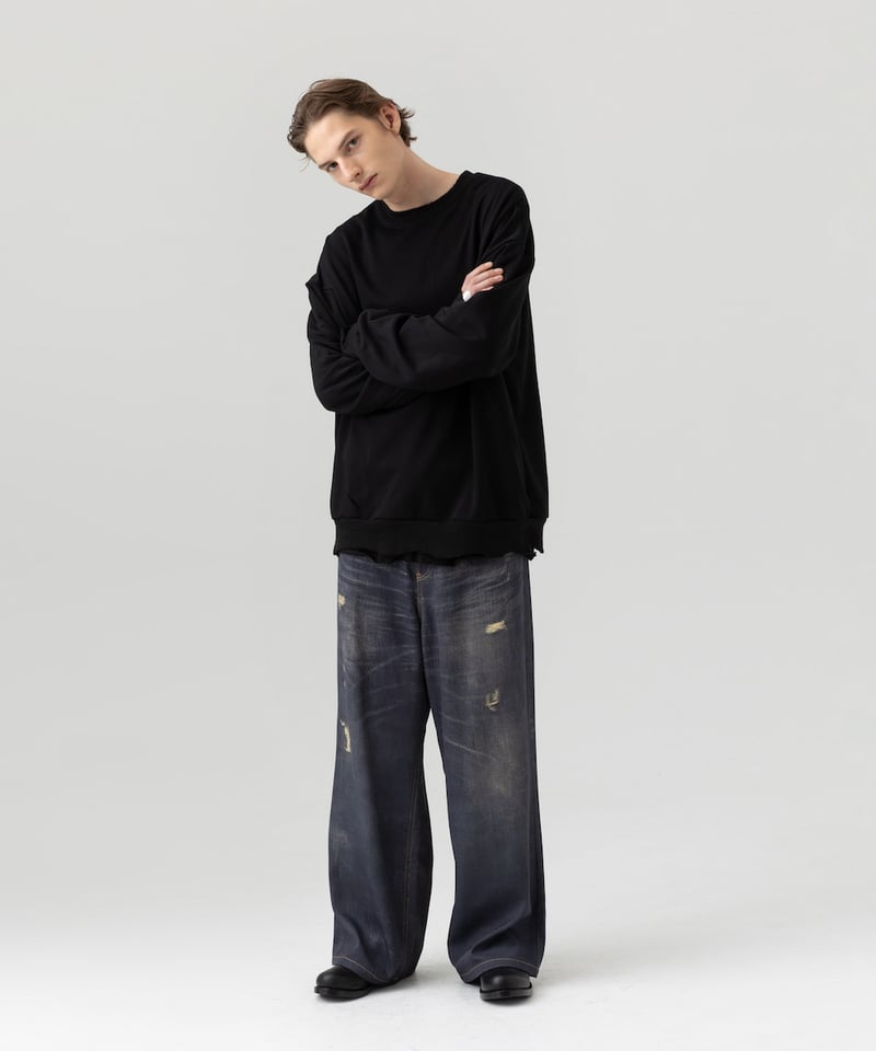 MB ULTIMATE FABRIC トロンプルイユワイドデニムパンツ | MB -there