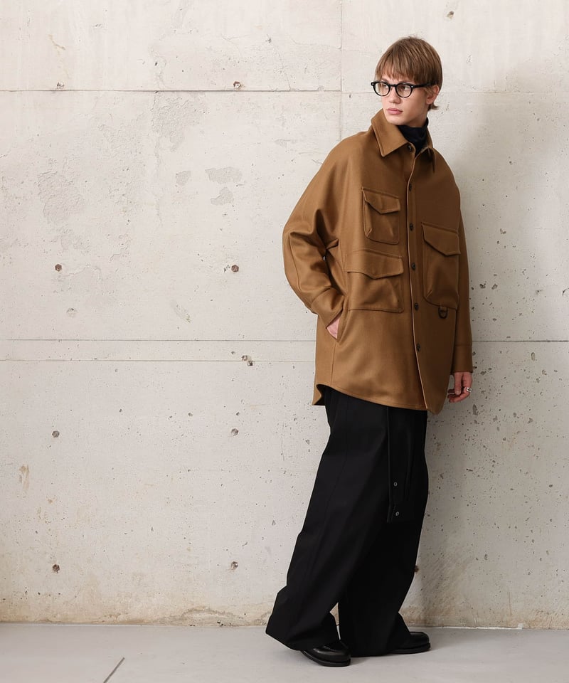 MBハイエンド尾州ウール 60/2 ダブルメルトンコート MBハイエンド尾州ウール 60/2 WORSTED WOOL ダブルメルトン