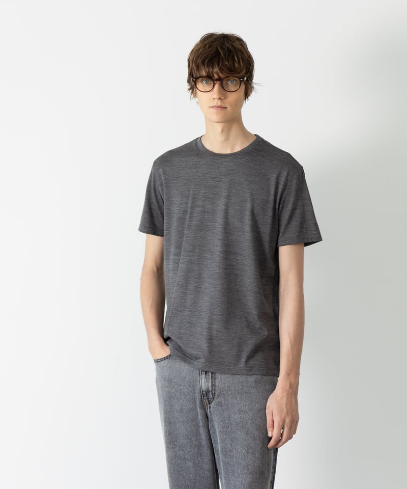 MB ハイエンド尾州ウールTシャツ　ジャストフィットモデルグレー Mサイズ MBハイエンド尾州ウールTシャツ ジャストフィットモデル | MB -there