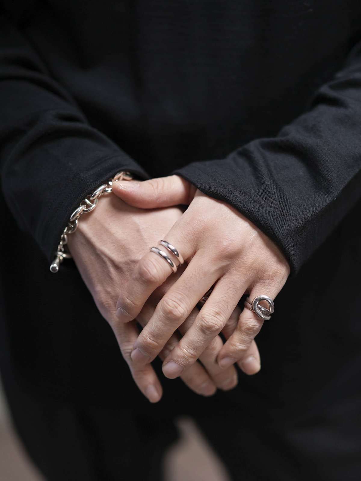 ケージ・アクセサリー ann OX JEWELRy Double Hook Ring | MB -there is a re