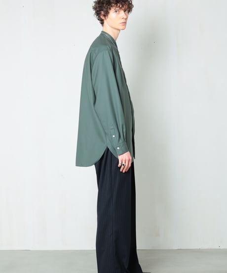 MBハイエンド尾州ウールシャツ（バンドカラー）