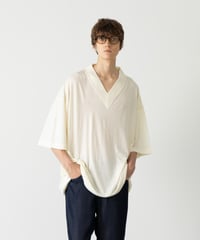 MBハイエンド尾州ウールTシャツ ビッグVネックプルオーバー