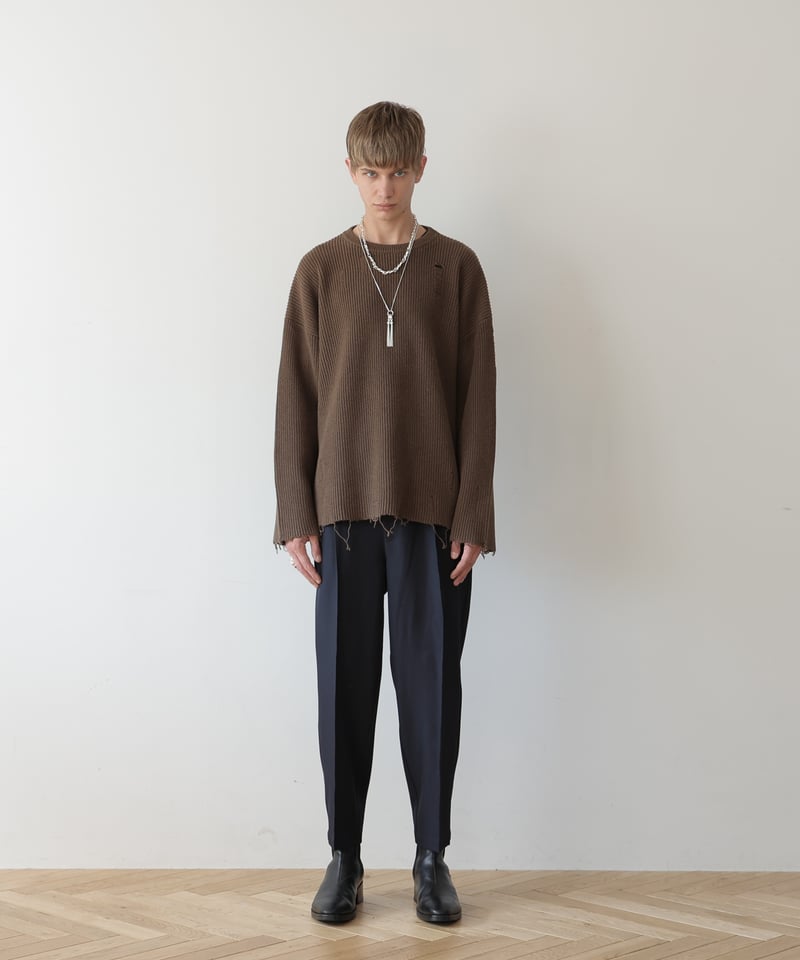 MB STANDARD ローゲージダメージニット | MB -there is a reaso