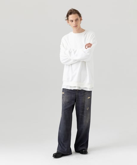 MB ULTIMATE FABRIC トロンプルイユワイドデニムパンツ