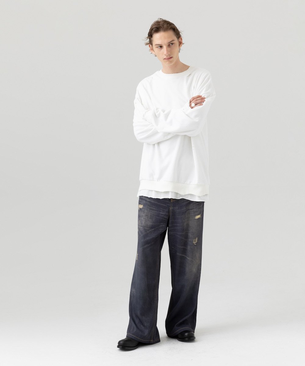 MB ULTIMATE FABRIC トロンプルイユワイドデニムパンツ | MB -there