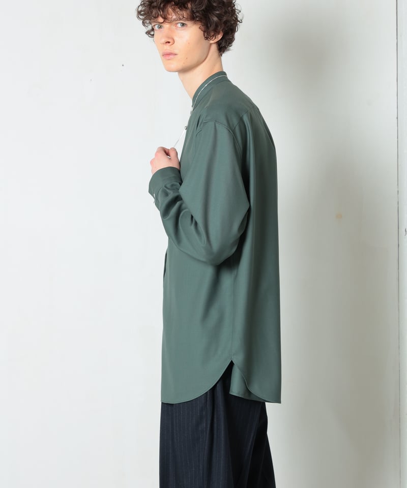 MBハイエンド尾州ウールシャツ（バンドカラー） | MB -there is a