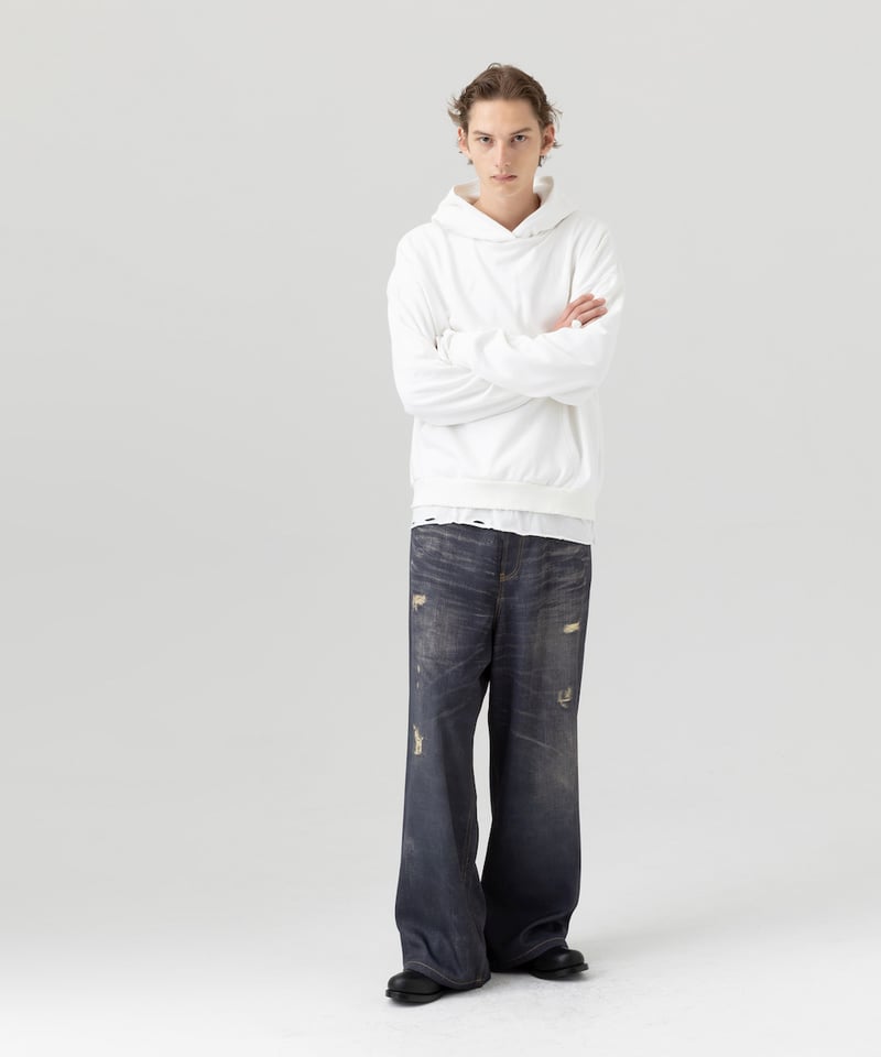 MB ULTIMATE FABRIC トロンプルイユワイドデニムパンツ | MB MB ULTIMATE FABRIC トロンプルイユワイドデニムパンツ | MB