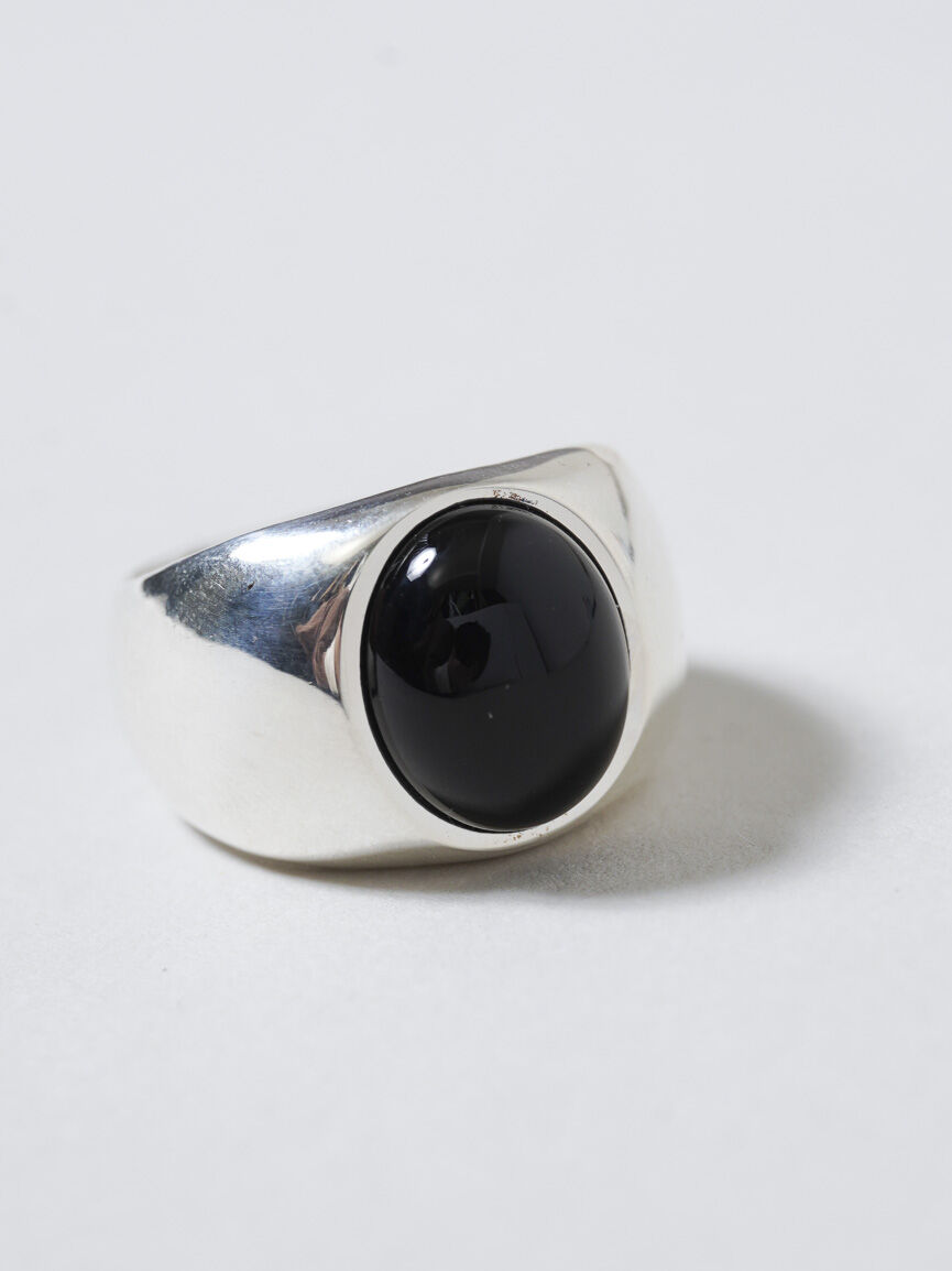 OX JEWELRY Silver Big Onyx Ring | MB -there is 