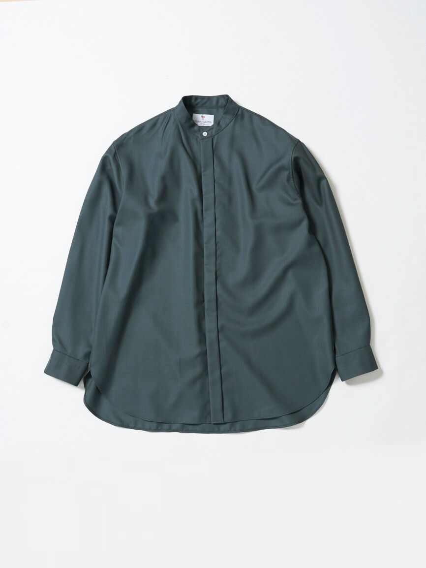 MBハイエンド尾州ウールシャツ（バンドカラー） | MB -there is a