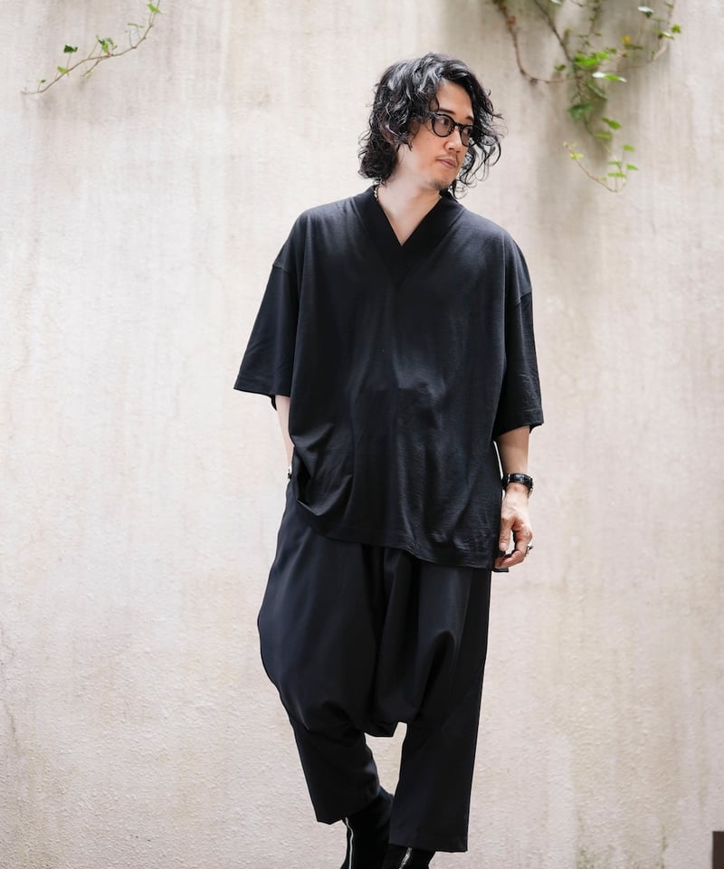 1/18発売】MBハイエンド尾州ウールTシャツ ビッグVネックプルオーバー