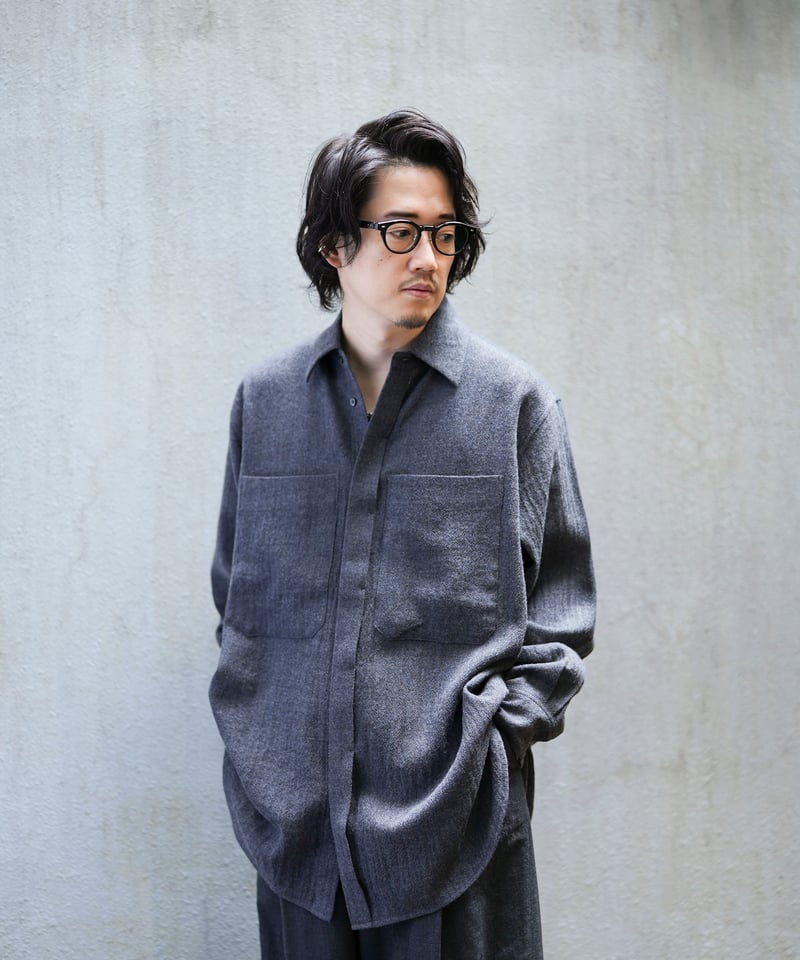 MBハイエンド尾州 2/48ウールガーゼシアーシャツ　オフホワイト　Sサイズ MBハイエンド尾州 2/48ウールガーゼシアーシャツ | MB -there is