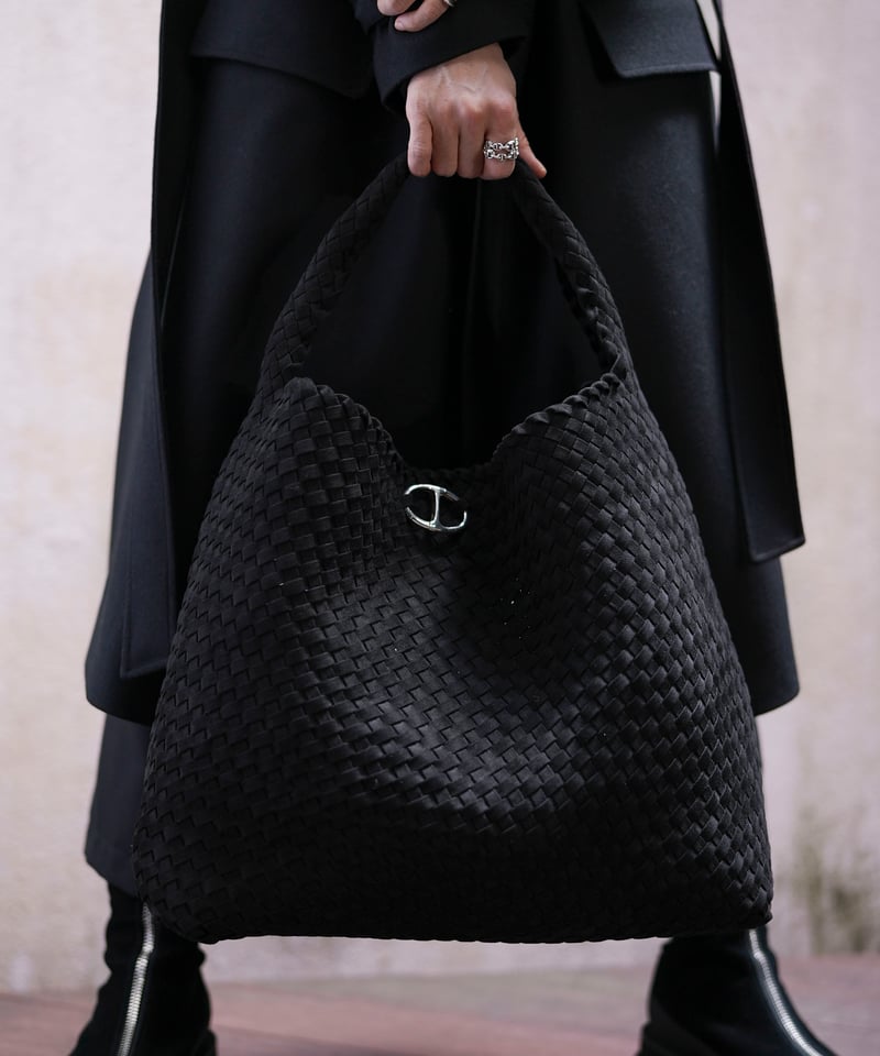未使用 OXジュエリー イントレチャート エディターズバッグ 黒 OX JEWELRy Intrecciato -ADD- Editors Bag | MB -