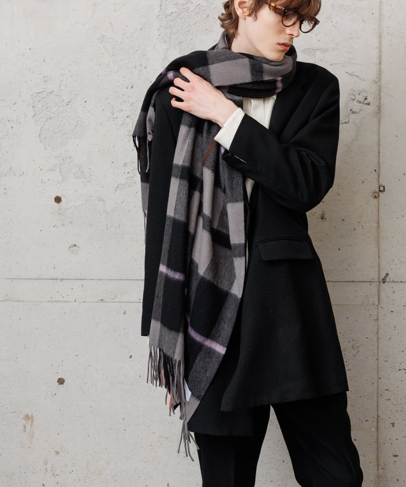 ☆ BEGG & CO☆カシミア100%☆素敵なチェックストール☆ BEGG X CO（ベグ アンド コー）シルキーカシミアドットストール