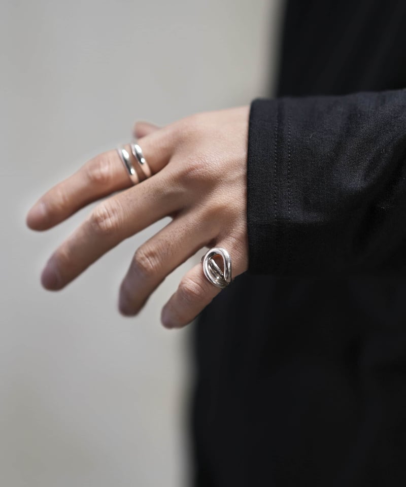 ケージ・アクセサリー ann OX JEWELRy Double Hook Ring | MB -there is a re